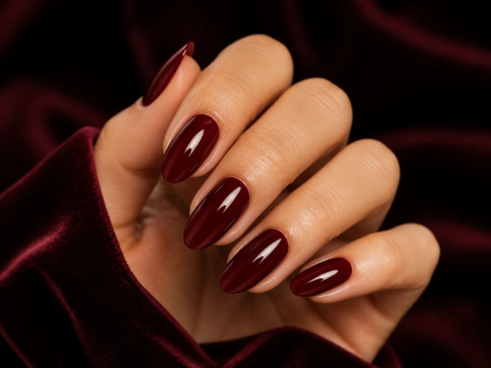 Burgundy nails