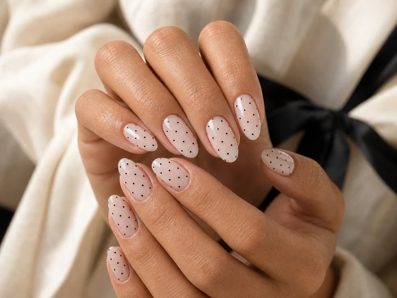 Polka dot nails
