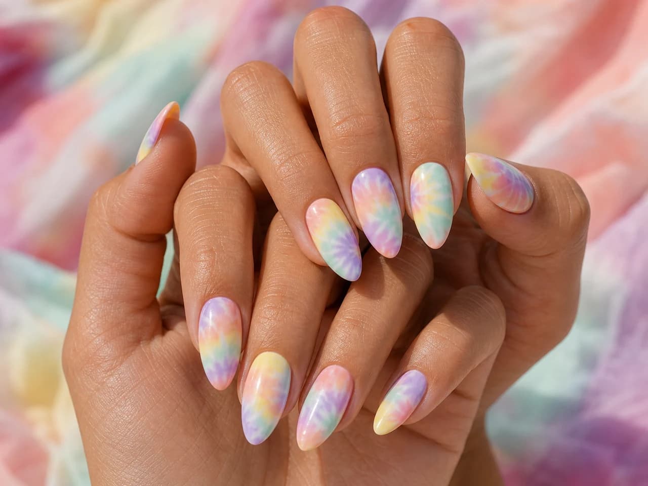 Tie-dye nails