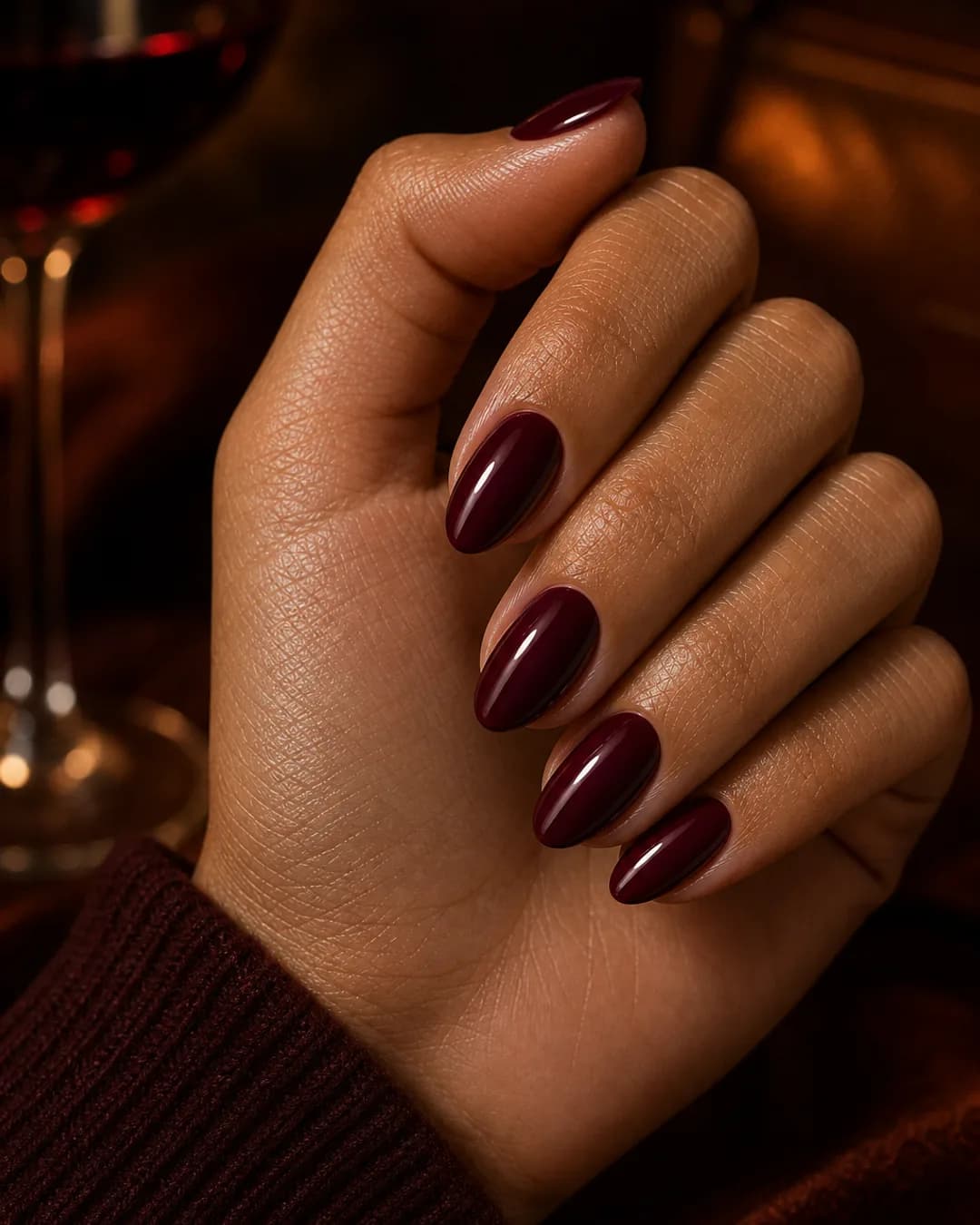 Uñas color vino