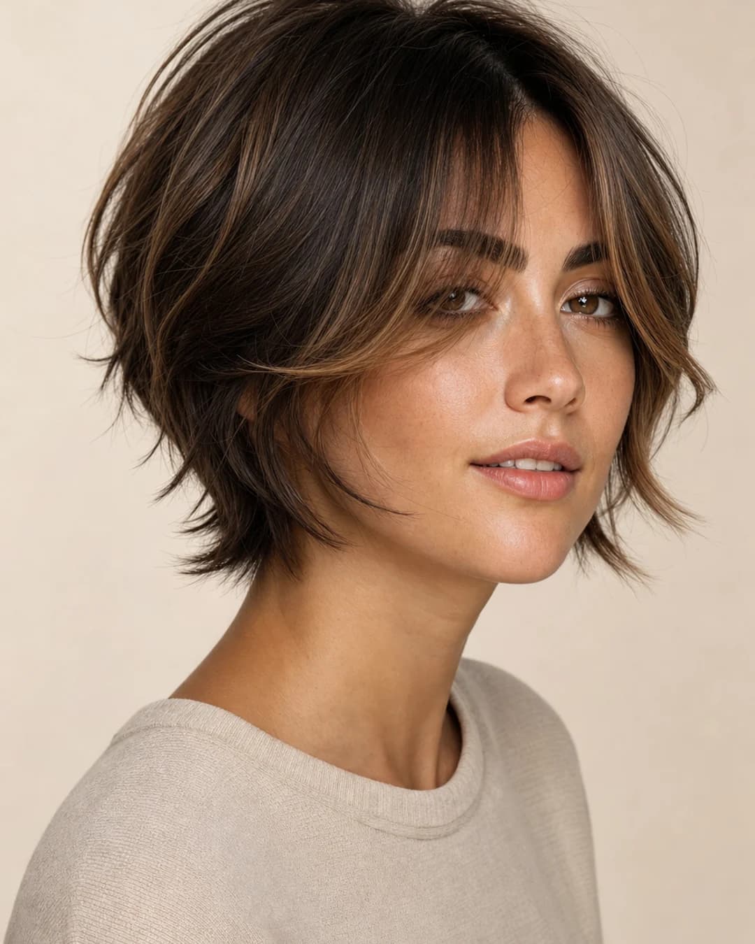 Bixie Con Flequillo — vista frontal y trasera exacta