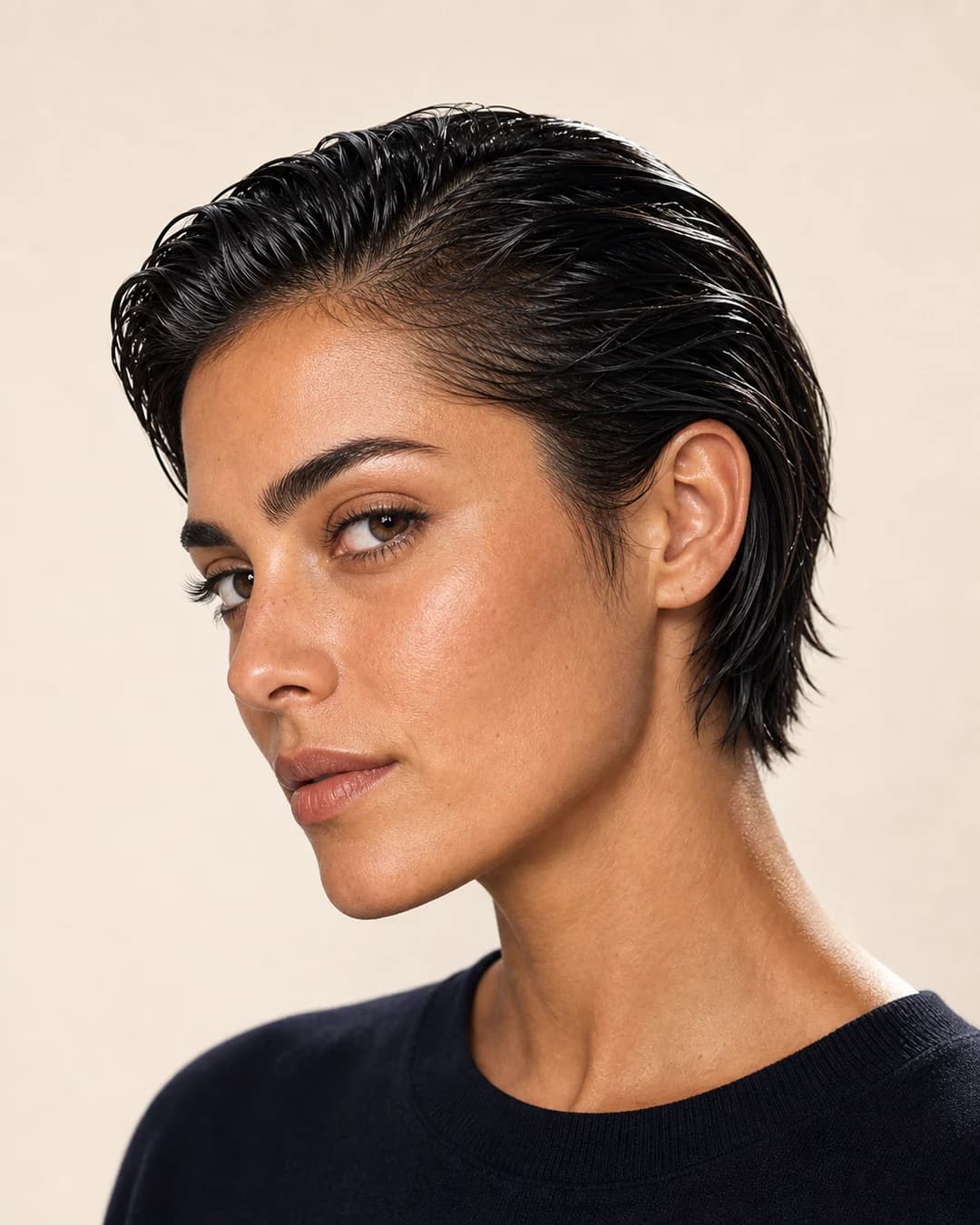 Bixie Wet Look — vista frontal y trasera exacta