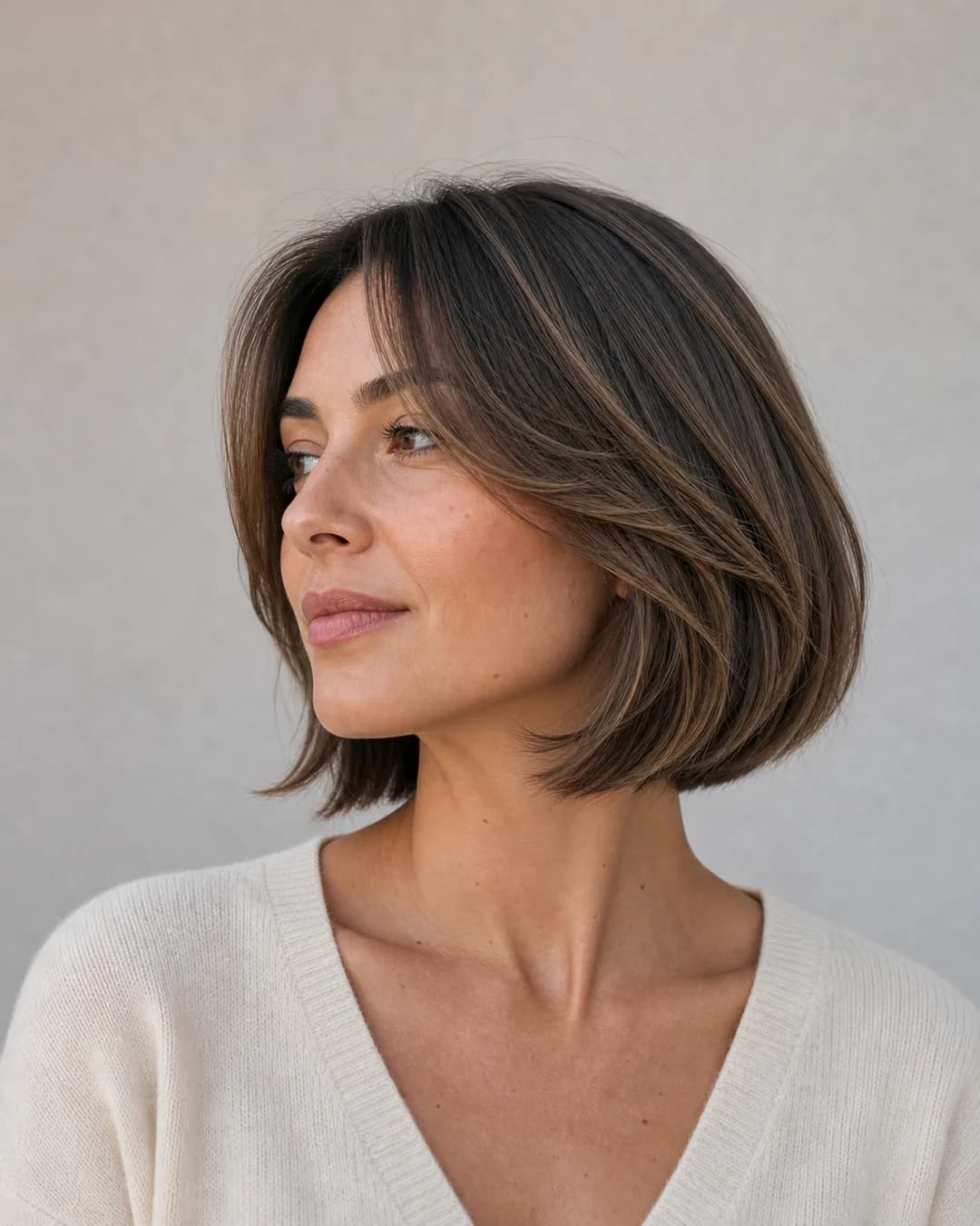 Bob escalado con capas internas — Corte de pelo bob