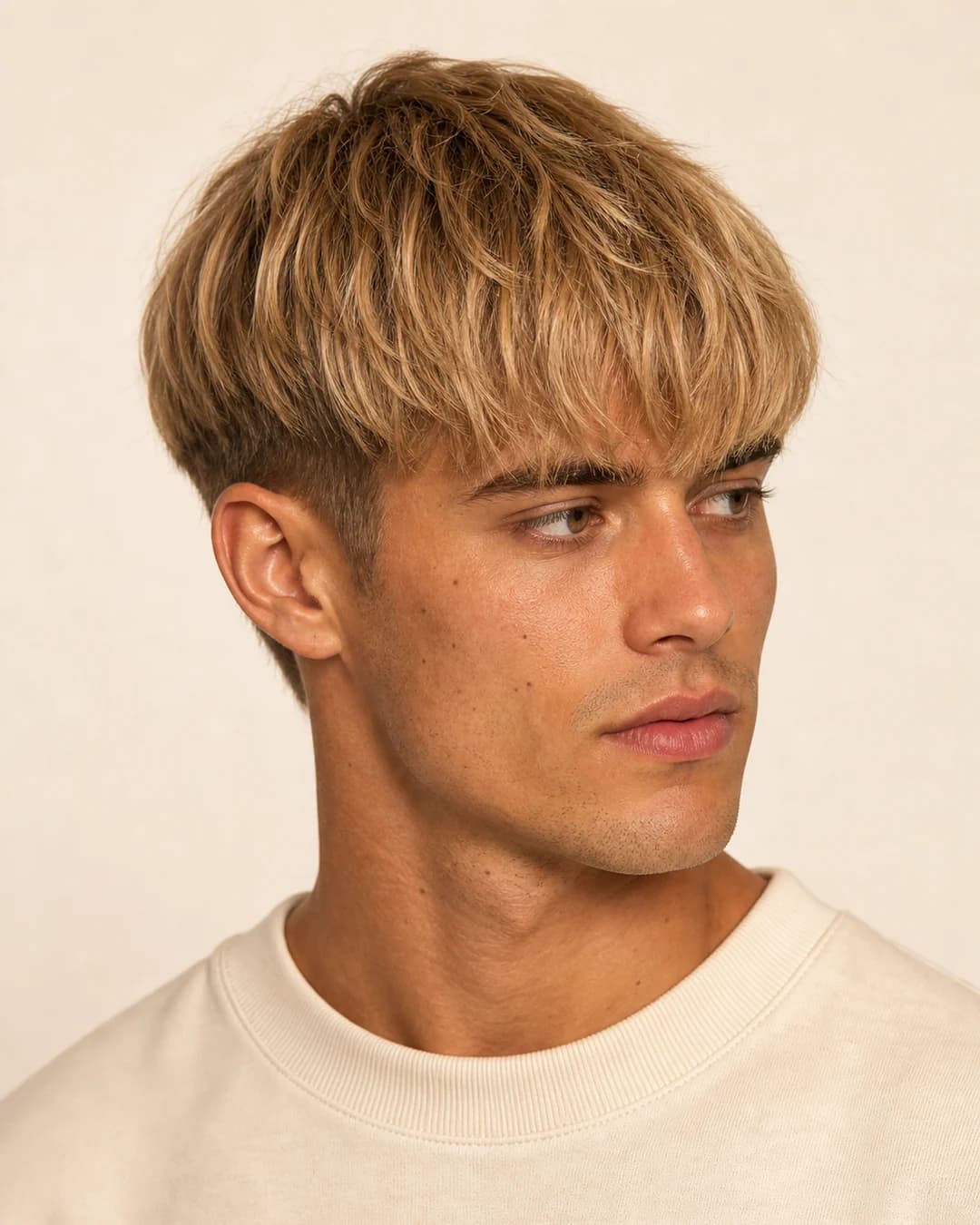 Boy Fringe Rubio — vista frontal y trasera exacta
