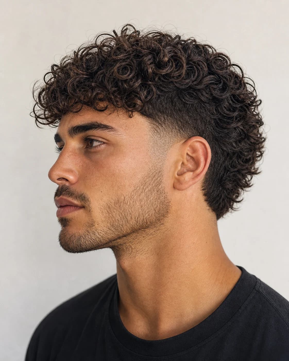 Burst taper en pelo rizado — Taper fade hombre