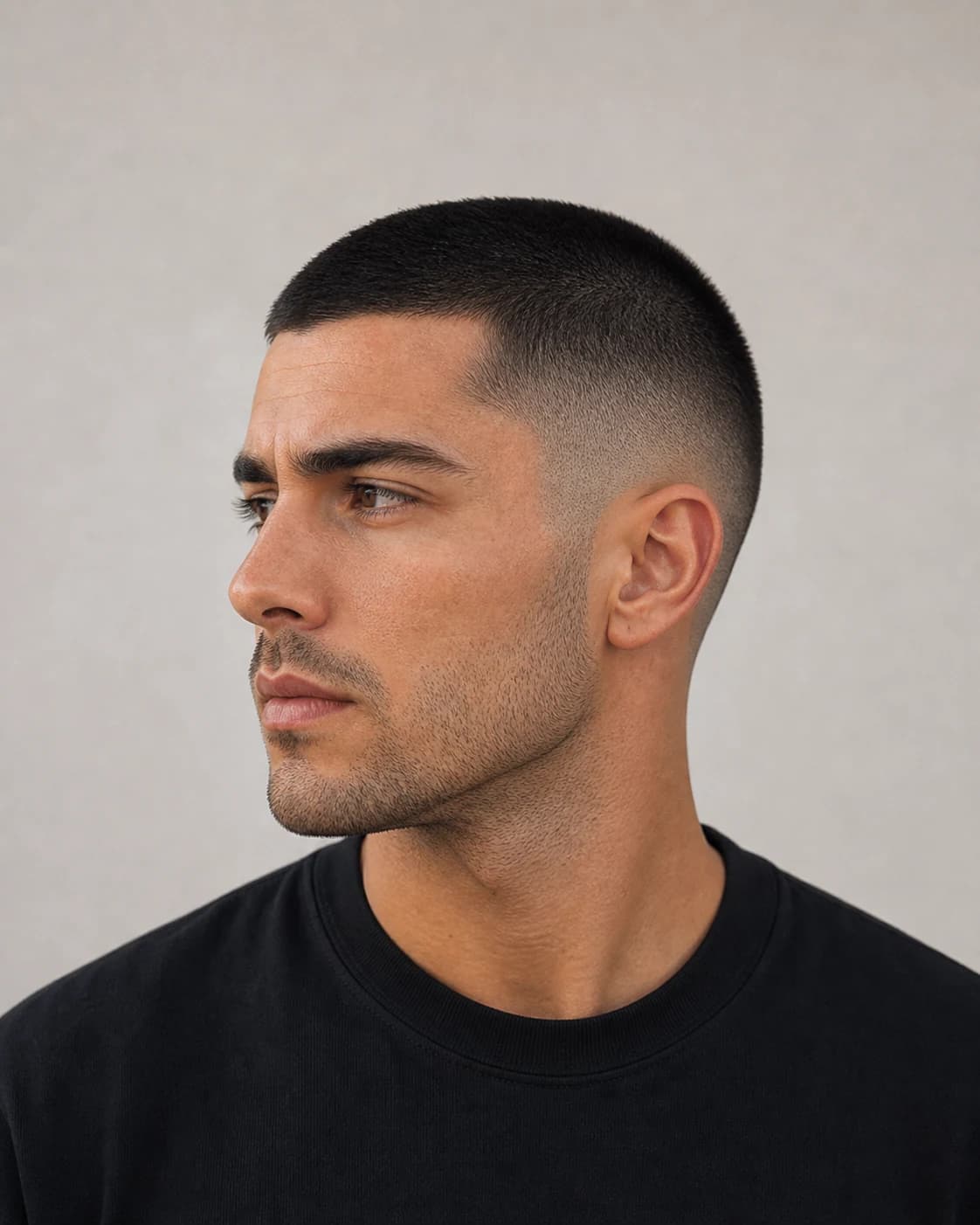 Buzz Cut Liso Plus Degradado - vista frontal y trasera exacta