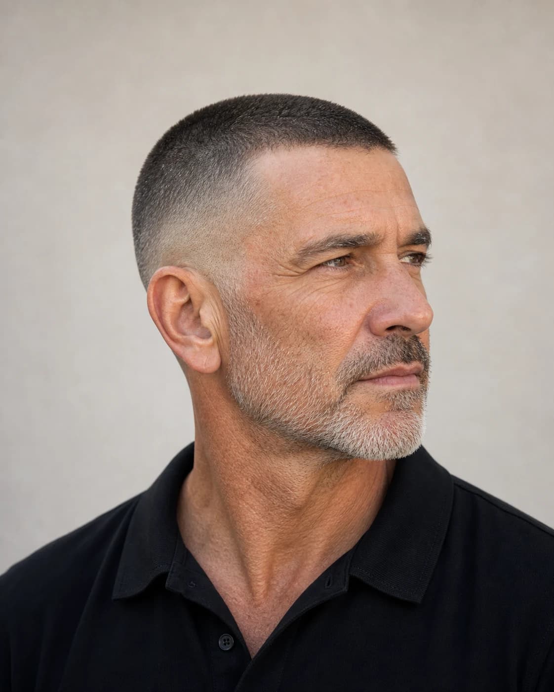 Buzz cut + degradado bajo — Cortes de pelo corto hombre