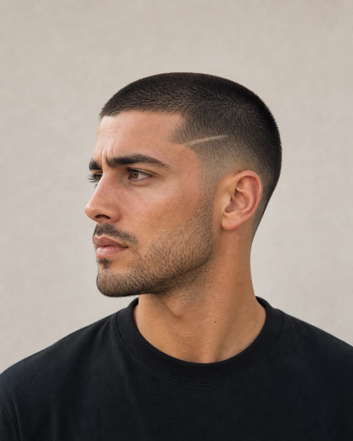 Buzz Cut Plus Shape Line - vista frontal y trasera exacta