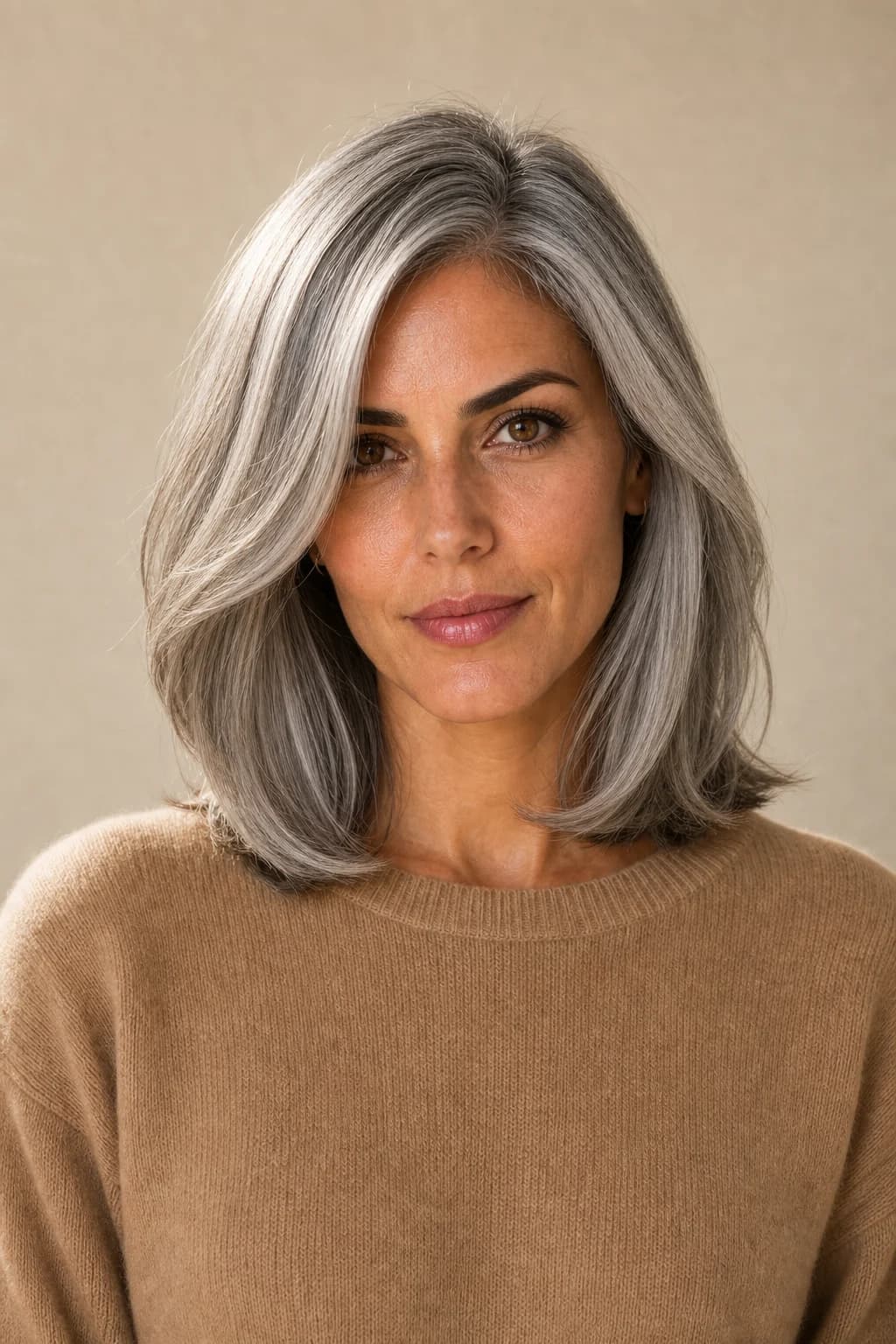 Silver fox lob italian — versión millenial canas aceptadas
