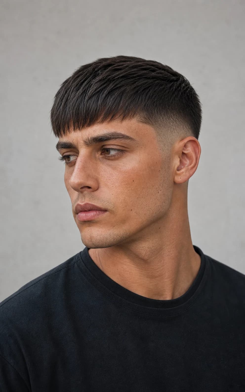 Crop Liso Con Flequillo Desfilado - vista frontal y trasera exacta