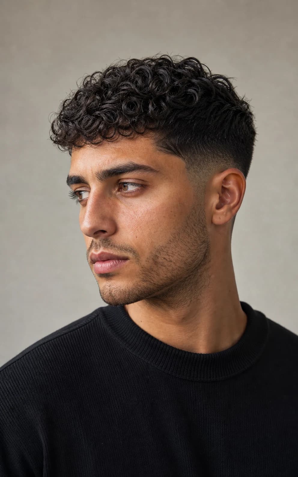 Curly Crop - vista frontal y trasera exacta