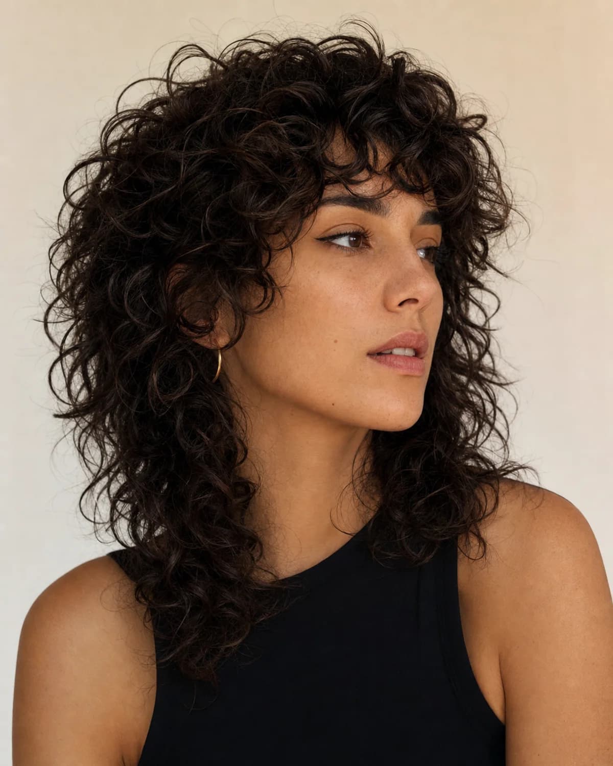 Curly wolf cut — Wolf cut mujer