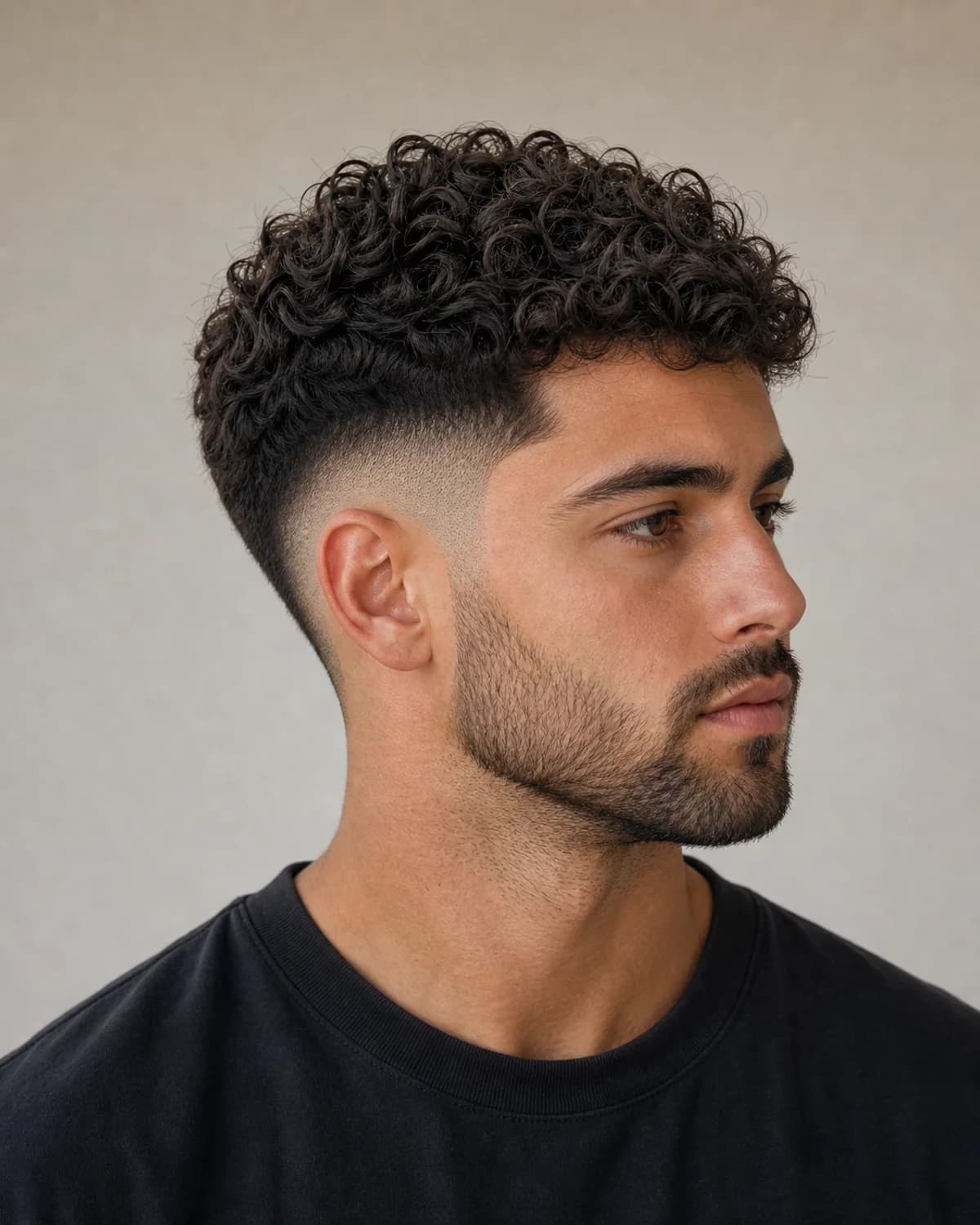 Drop Fade En Pelo Rizado - vista frontal y trasera exacta