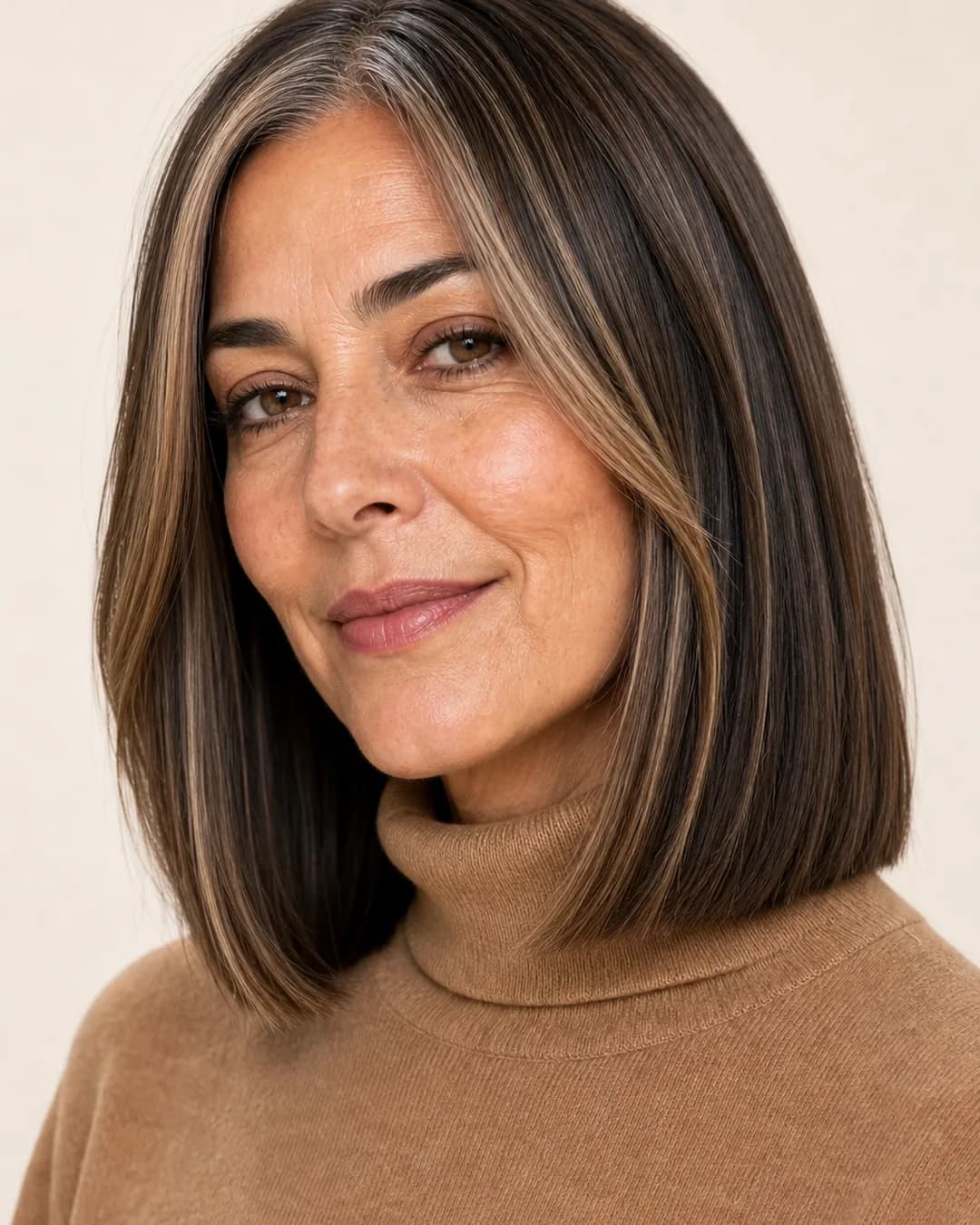 Blunt Bob Over 50 vista frontal