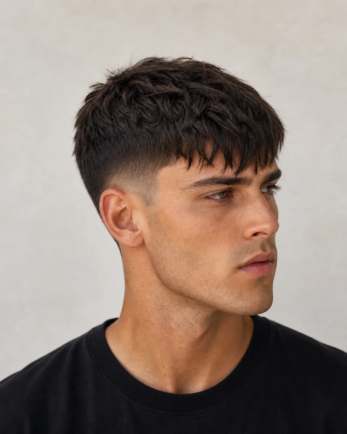 Francés con flequillo desfilado — Corte de pelo francés hombre