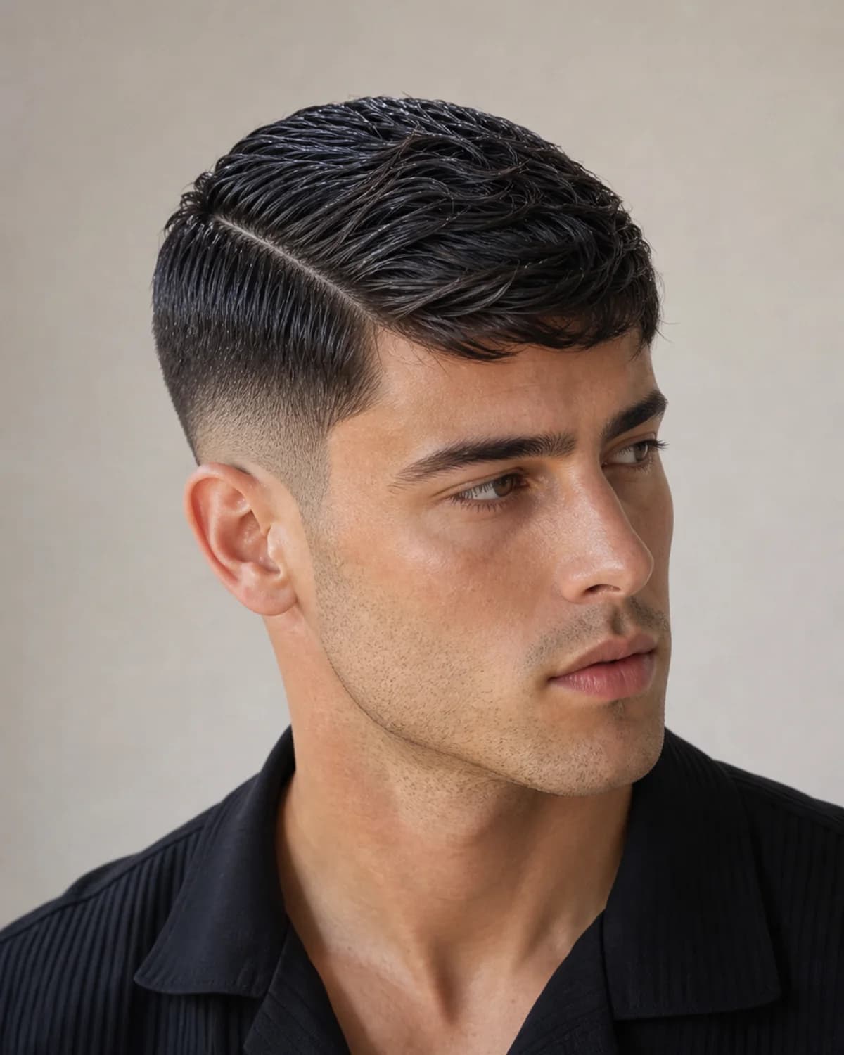 Francés + side part — Corte de pelo francés hombre