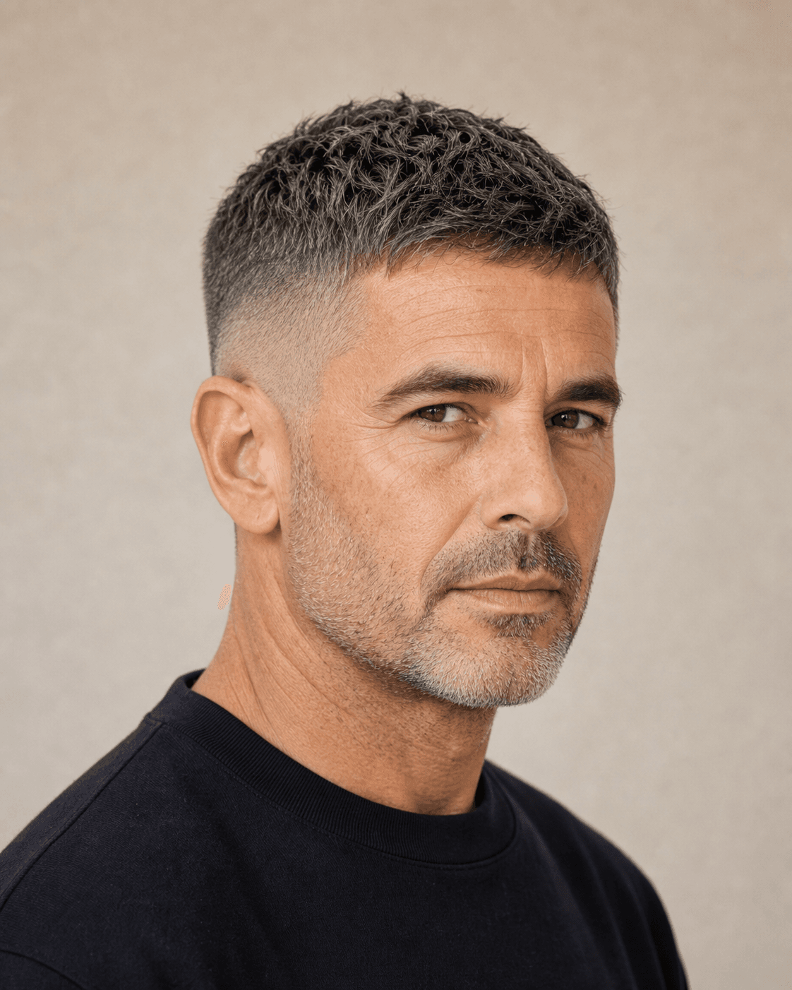 Degradado bajo + crop — Cortes de pelo hombre 50 años