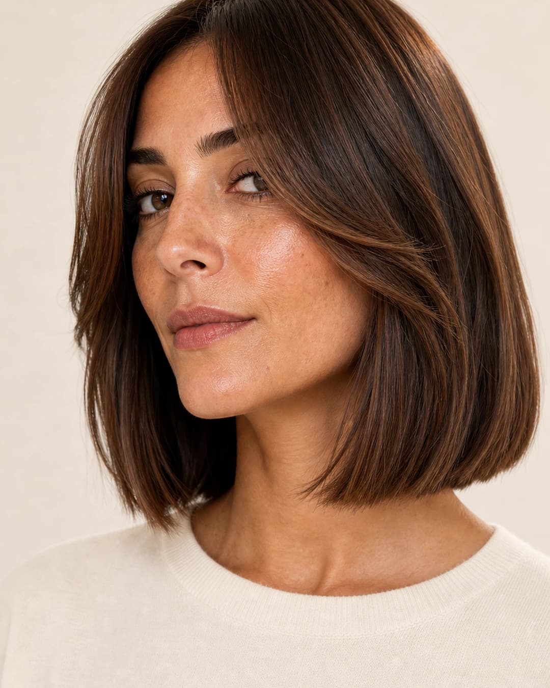 Italian Bob Flequillo Cortina - vista frontal y trasera exacta