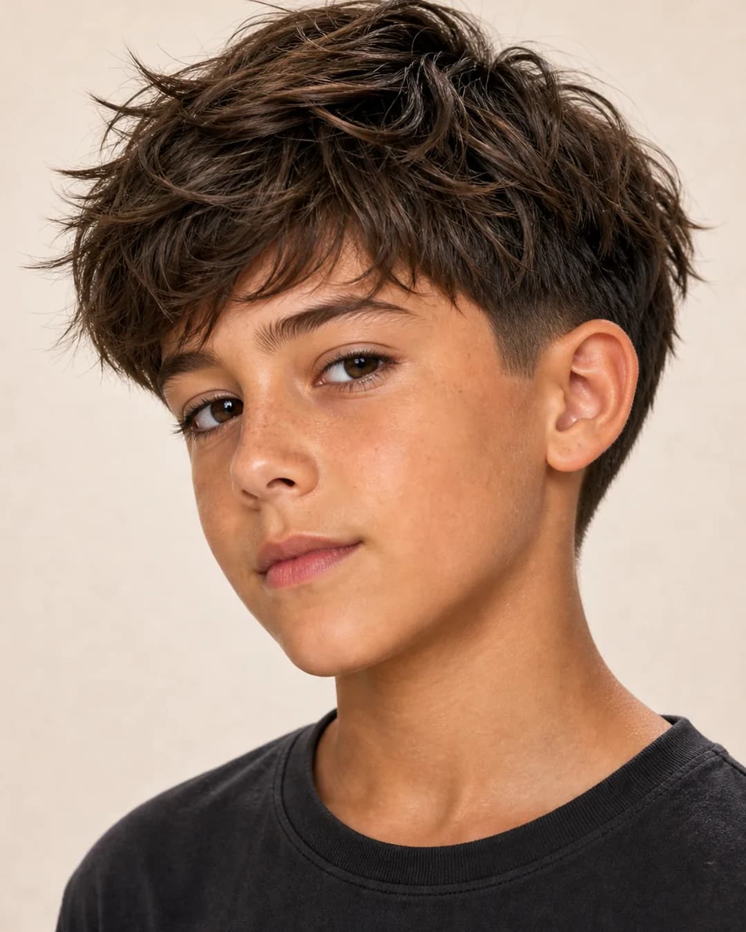 Messy Hair Low Taper — vista frontal y trasera exacta