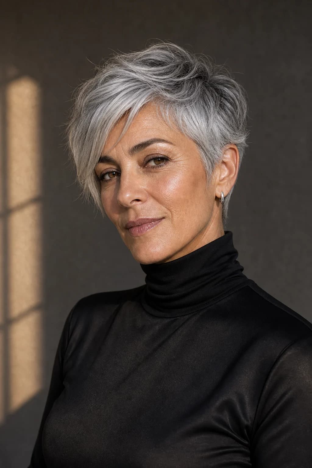 Pixie 50+ canas — silver pixie empoderada