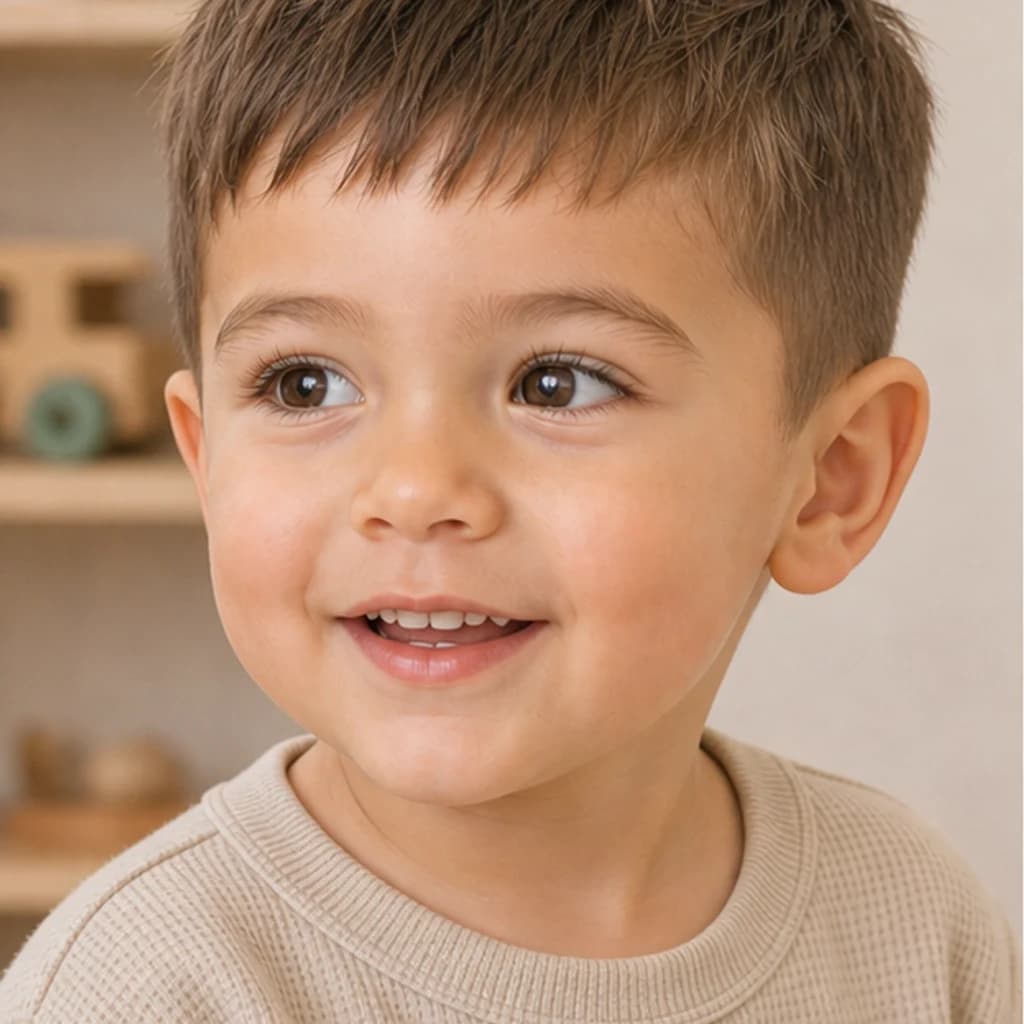 Crop con flequillo desfilado — Cortes de pelo niños 3-5 años