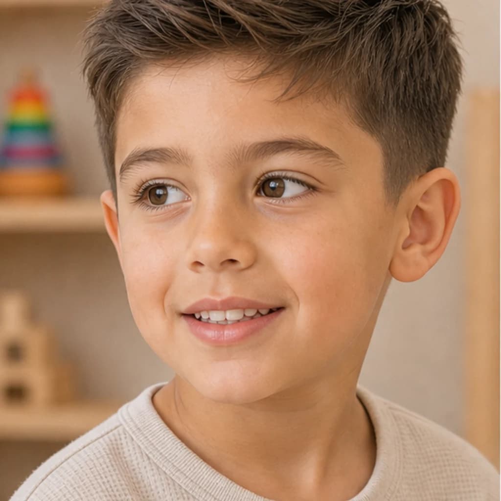 Crop con flequillo desfilado — Cortes de pelo niños 6-9 años