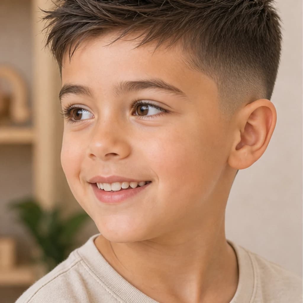 Degradado + crop con flequillo — Degradado niño