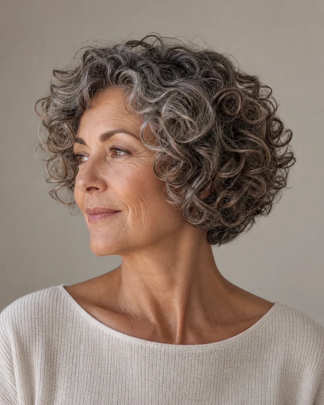 Pelo corto rizado natural (curly bob) — Cortes de pelo corto mujer 60 años