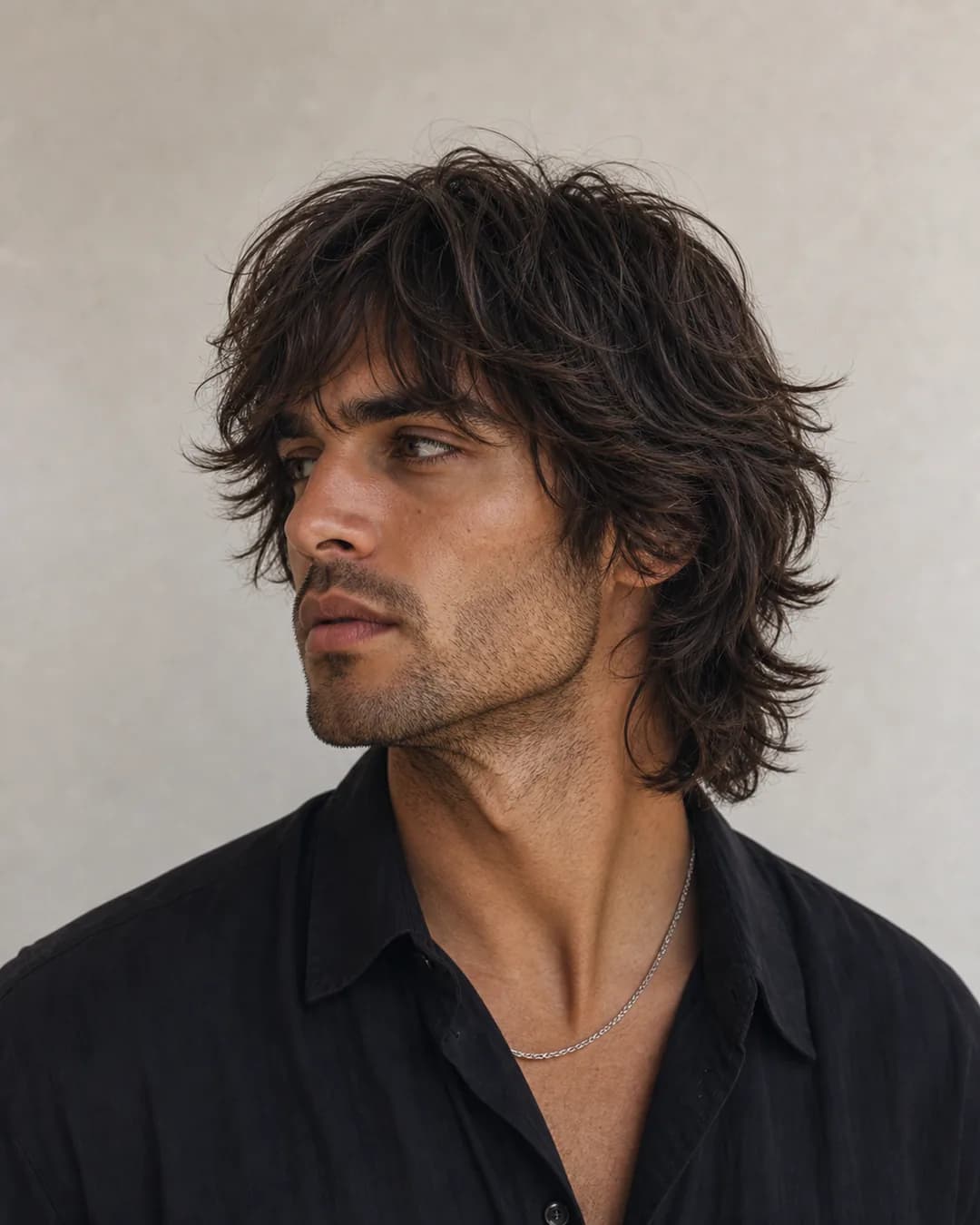 Shaggy moderno medio — Curtains modernos hombre