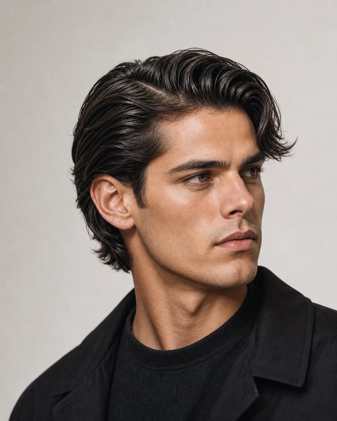Side part con largo medio — Curtains modernos hombre