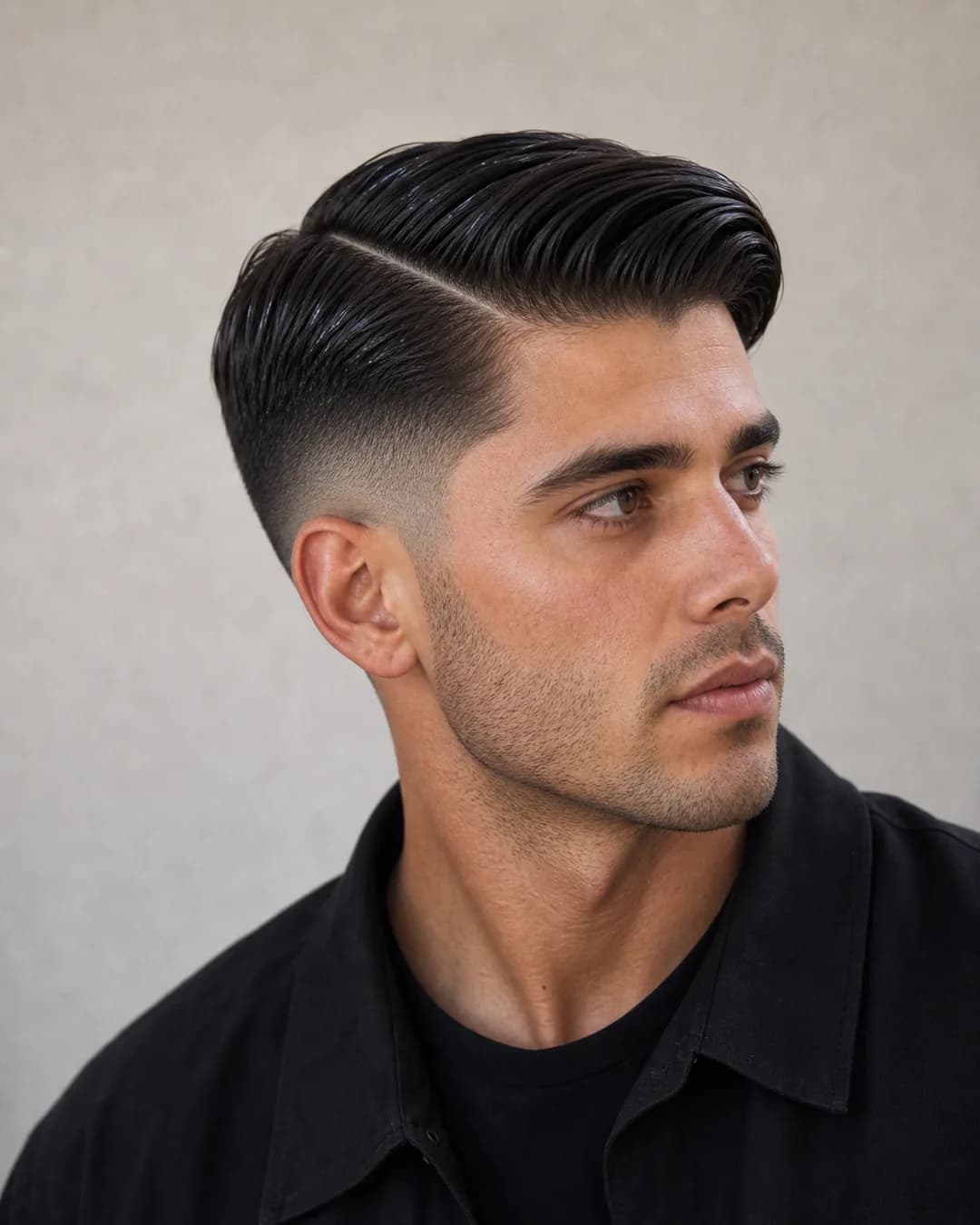 Taper fade + side part — Taper fade hombre