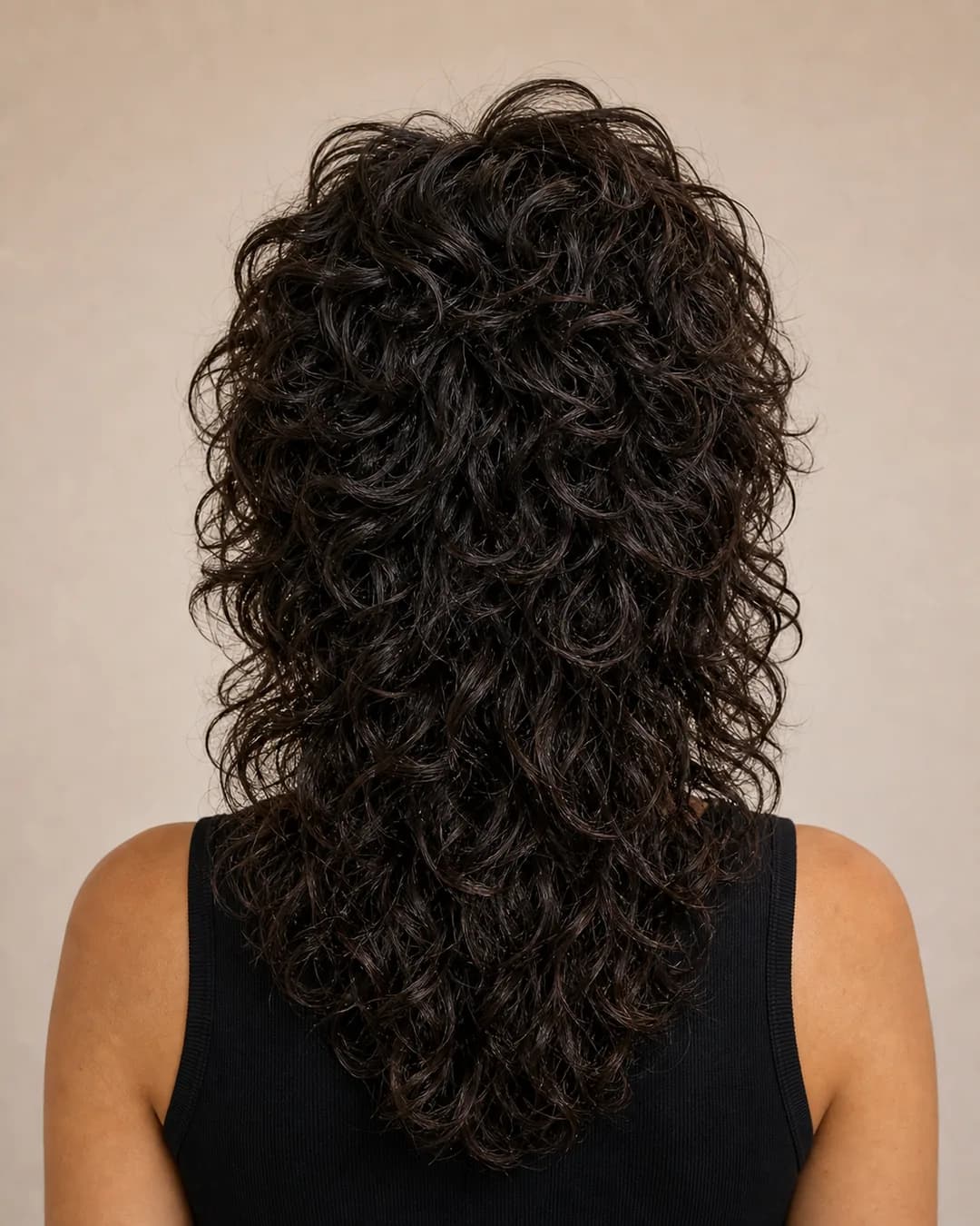 Curly wolf cut — vista posterior