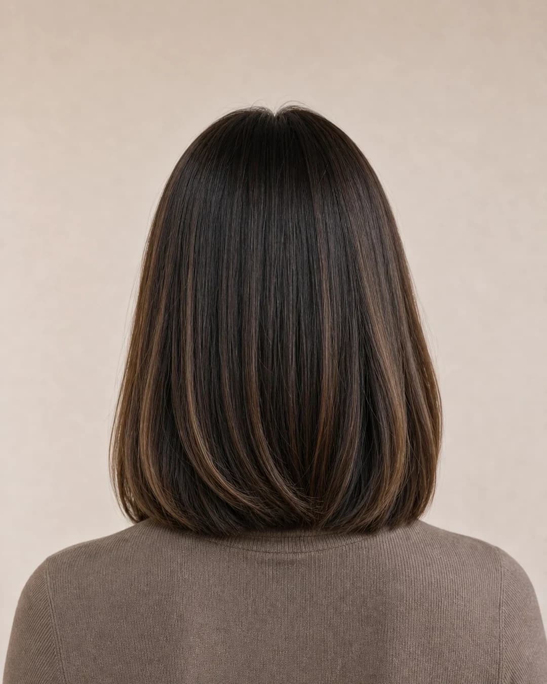 Niña Long Bob Clasico — vista posterior