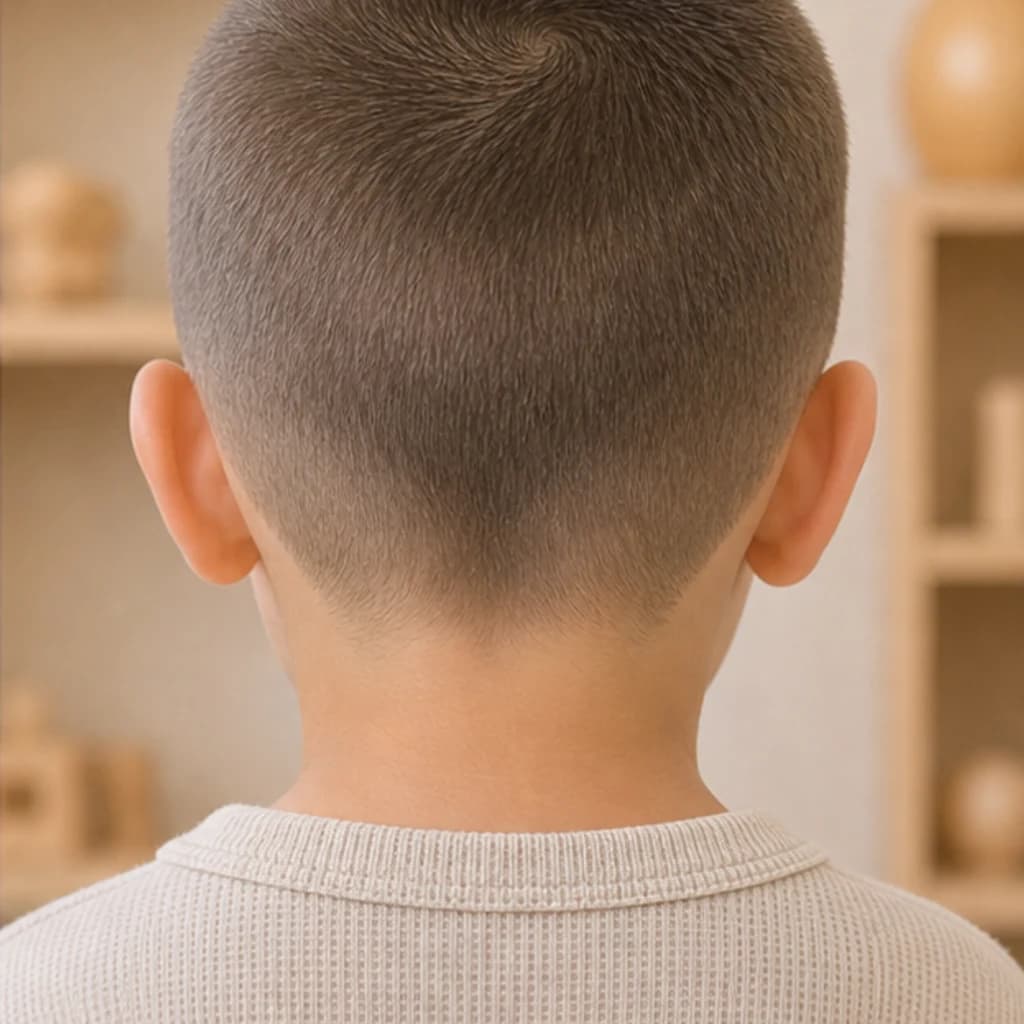 Buzz cut suave — vista posterior