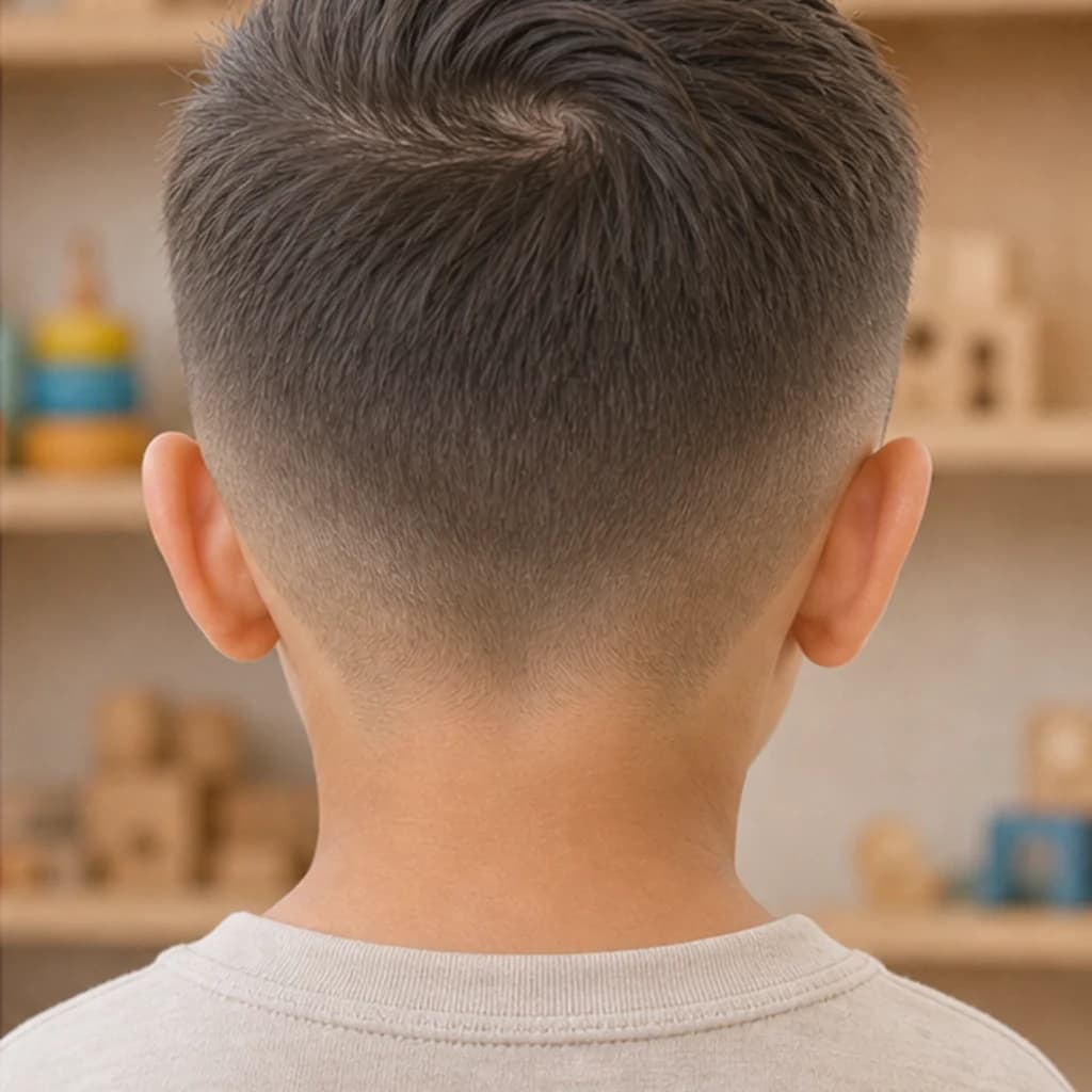Degradado bajo limpio para niños — vista posterior